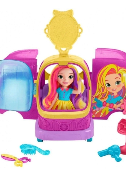 Sunny Day Glam Vanity rolling Vehicle and  Doll - Picture 4 of 7